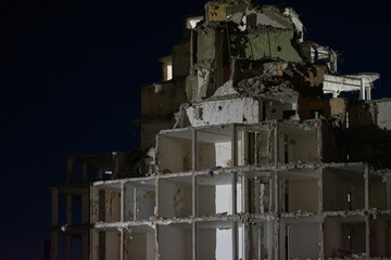 KIRUNA, SWEDEN - OCTOBER 9: 2023 Swedish mining city Kiruna in northern Scandinavia. Demolition of Kvarter Ortdrivaren.