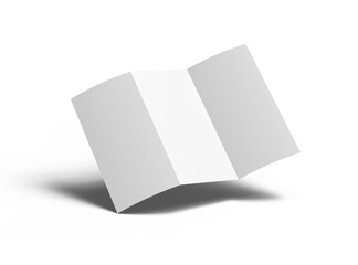 Blank A4 Z-fold brochure render to present your design. On transparent background.