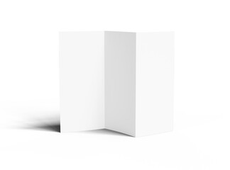 Blank A4 Z-fold brochure render to present your design. On transparent background.