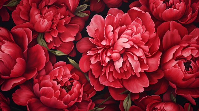 Red peonies romantic flowers background wallpaper