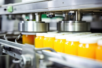 High-Volume Industrial Machine Extracting Fresh Orange Juice