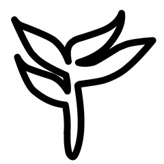 simple leaf line icon