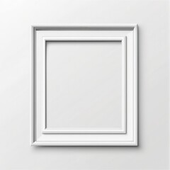 Empty White Frame on White Canvas