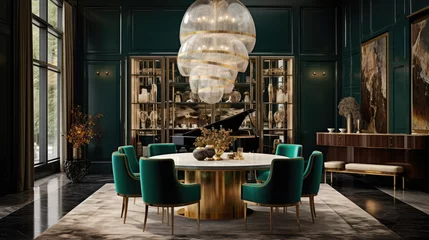 Foto op Plexiglas luxurious and opulent art deco dining room © Salander Studio
