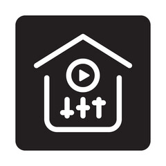 Entertainment Control icon with button line style, perfect for web and presentation etc.