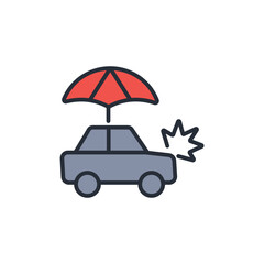 car insurance icon. vector.Editable stroke.linear style sign for use web design,logo.Symbol illustration.