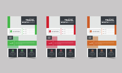 Collection of Modern Design Poster Flyer Brochure Cover Layout Template 
with Circle Graphic Elements and Space for Photo Background Poster Flyer 
Pamphlet Brochure Cover Design