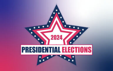 Star USA Flag Concept Election Stamp with background