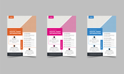 Collection of Modern Design Poster Flyer Brochure Cover Layout Template 
with Circle Graphic Elements and Space for Photo Background Poster Flyer 
Pamphlet Brochure Cover Design