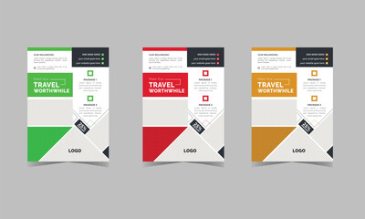 Collection of Modern Design Poster Flyer Brochure Cover Layout Template 
with Circle Graphic Elements and Space for Photo Background Poster Flyer 
Pamphlet Brochure Cover Design