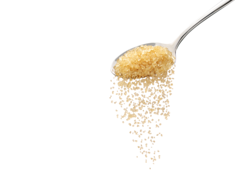 Spoon scoop of granulated sugar PNG transparent
