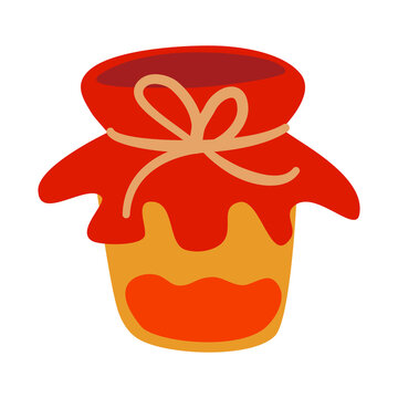 recommend clip art: cartoon flat red jam bottle