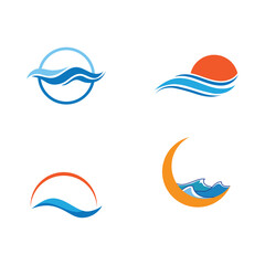 Fototapeta na wymiar Sea wave logo vector business element and symbol