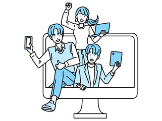 web制作をする元気なビジネスパーソン