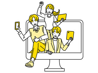 web制作をする元気なビジネスパーソン