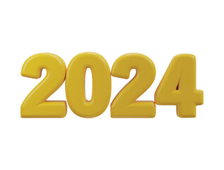 2024 new year text effect 3d rendering