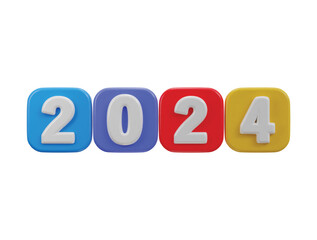 2024 new year text effect 3d rendering
