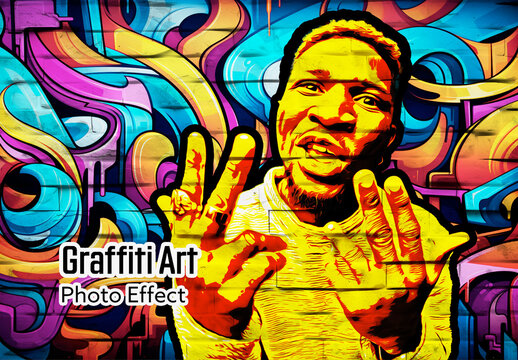 Graffiti Art Photo Effect. Backgrounds AI Generated