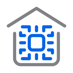 Smart Home Hub icon with blue line style, perfect for web and presentation etc.