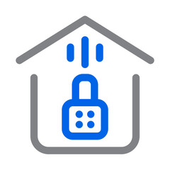 Smart Lock icon with blue line style, perfect for web and presentation etc.