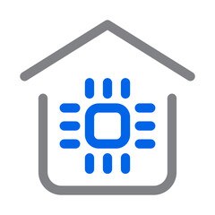 Smart Home icon with blue line style, perfect for web and presentation etc.