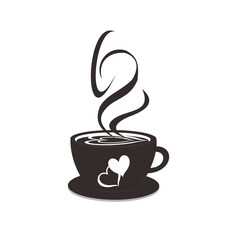 A cup of hot cafe coffee or caffeine drink flat vector icon for food apps and websites