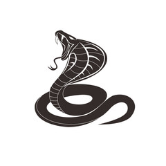 king cobra silhouette vector style with transparent background	