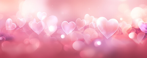 heart background colorful pink for happy valentine, banner
