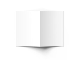 Blank A4 Half Sheet Fold brochure render to present your design. On transparent background 