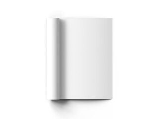 Blank A4 Half Sheet Fold brochure render to present your design. On transparent background 