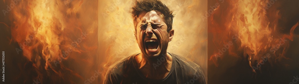 Poster an array capturing different levels of anger, from mild irritation to a boiling point.