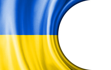 Abstract illustration, Ukraine flag with a circle area White background for text or images.