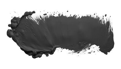 splat black ink isolated on transparent background cutout