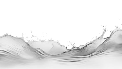 splash of water isolated on transparent background cutout