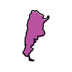 Argentina state map in vector form. Argentina country state.