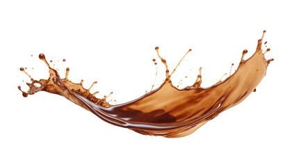 coffee splash isolated on transparent background cutout