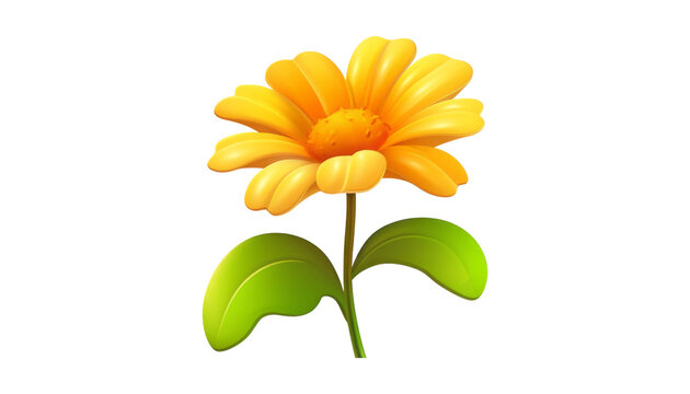 yellow gerber daisy isolated on transparent background cutout