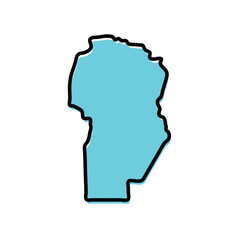 Cordoba state map in vector form. Argentina country state.