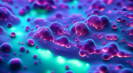 Abstract macro photography Purple blue teal colors textured luminescent