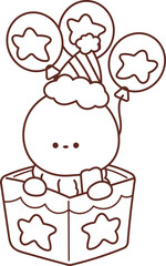 Christmas lines, coloring book elements, cute, super cute cartoons
