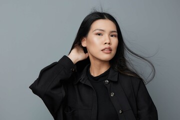 Woman asian fashion beauty background face portrait girl