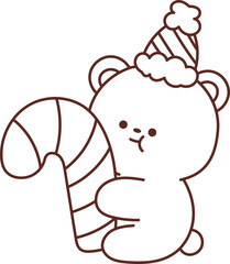 Christmas lines, coloring book elements, cute, super cute cartoons