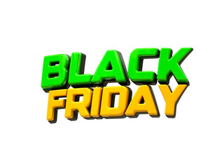 Black friday sale 3d text style effect Label design Black friday 3d realistic render