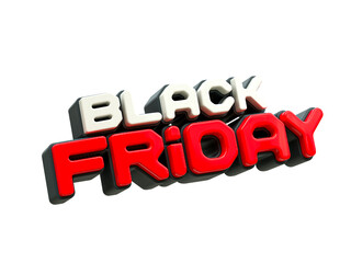 Black friday sale 3d text style effect Label design Black friday 3d realistic render