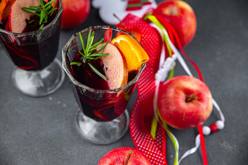 christmas apple mulled wine apple cider aperitif christmas hot drink cocktail holiday sweet treat...
