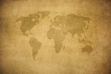 Fototapeta na wymiar Old map of the world in grunge style. Perfect vintage background...
