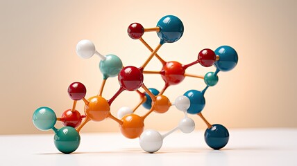 Obraz premium A molecular model showing the structure of compounds, symbolizing the understanding of reaction mechanisms