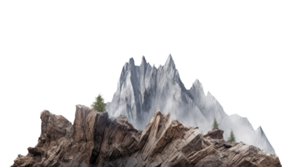 mountains isolated on transparent background cutout
