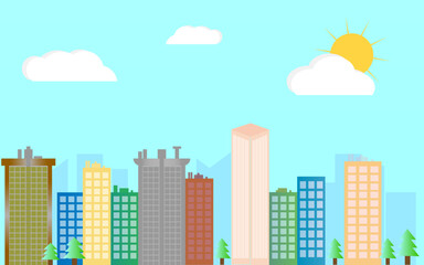 Obraz premium City view background with buildings