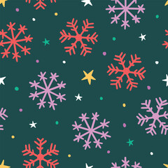 Snowflake Seamless Pattern Snowflake Background Winter Pattern Winter Background Christmas Pattern